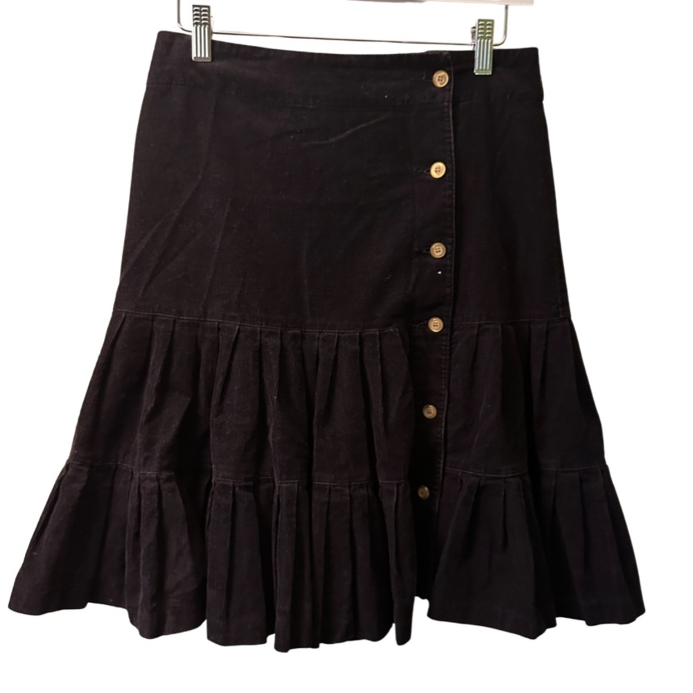 Anthropologie Odille black corduroy skirt